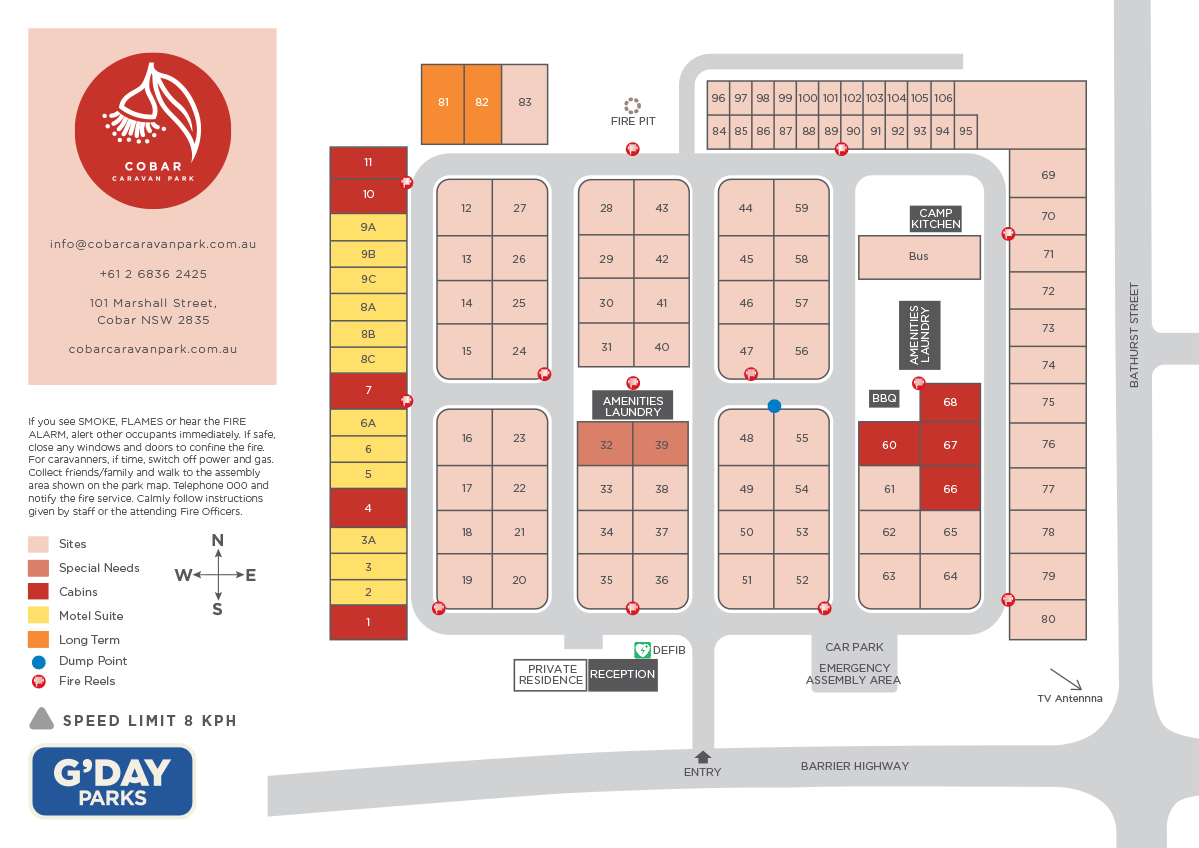 country caravan park map